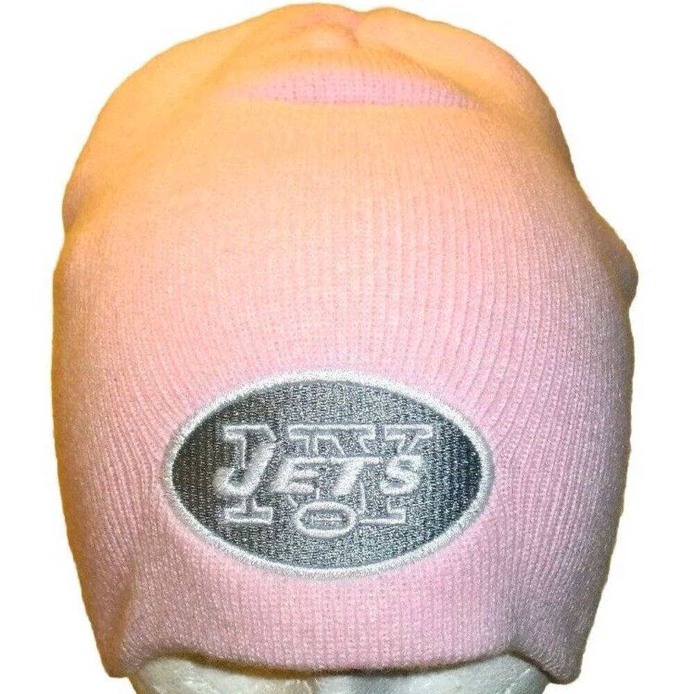 New York Jets Womens Girls All Pink Beanie Winter Hat Cap New Nfl